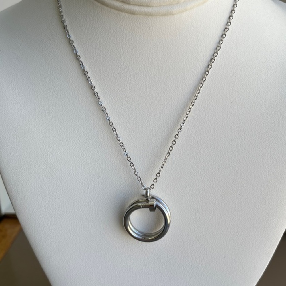 New Stainless Steel Nail Necklace 16” to 18” inches adjustable chain